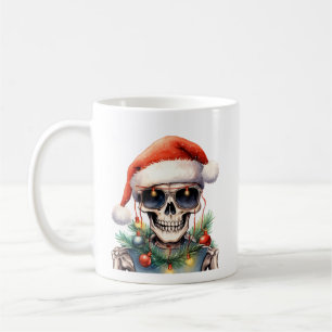 Caneca De Café Esqueleto bonito com luzes de Natal