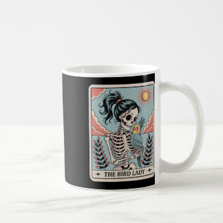 Caneca De Café Esqueleto Carta de Tarot da Senhora do Pássaro Esq