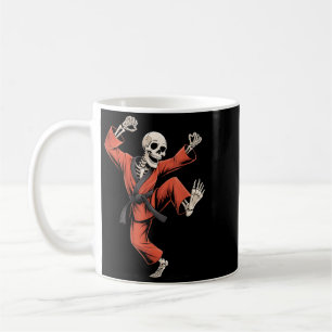 Caneca De Café Esqueleto Chute de Taekwondo Funny Halloween Truqu