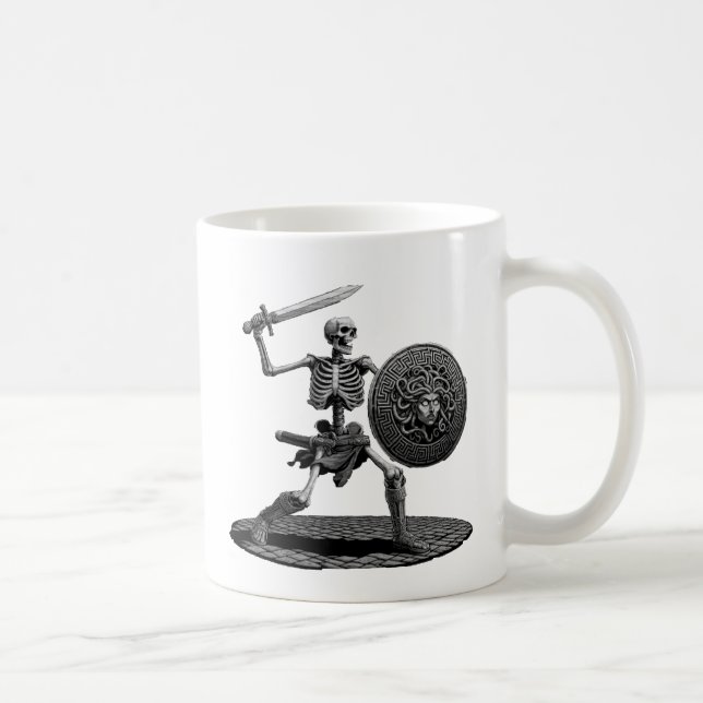 Caneca De Café Esqueleto com Espada e Blindagem (Direita)