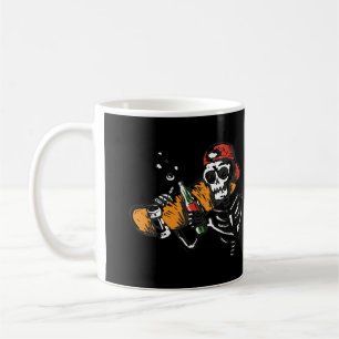 Caneca De Café Esqueleto com uma garrafa