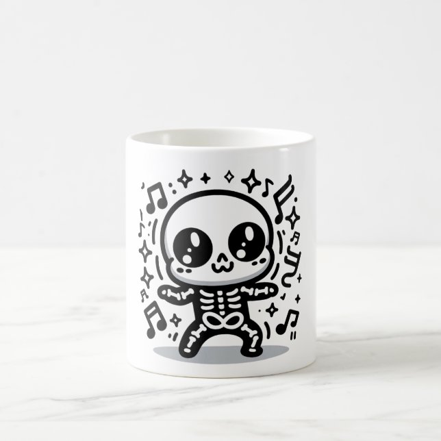 Caneca De Café Esqueleto Dançante Bonito Halloween Mug Kawaii Spo (Centro)