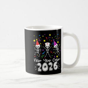 Caneca De Café Esqueleto Dançante de Enfermeira Equipe Ano Novo 2