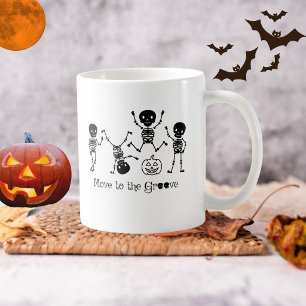 Caneca De Café Esqueleto Dançante de Halloween Mexa-se ao Ritmo