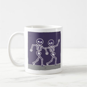 Caneca De Café Esqueleto Dançante Divertido para o Halloween