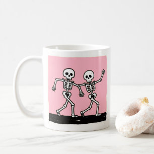 Caneca De Café Esqueleto Dançante Divertido para o Halloween