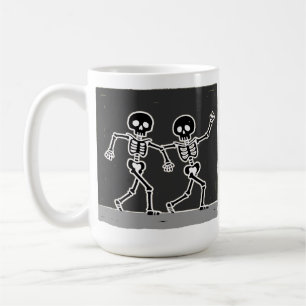 Caneca De Café Esqueleto Dançante Divertido para o Halloween