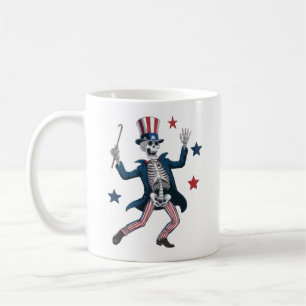 Caneca De Café Esqueleto Dançante do Dia 4 de Julho