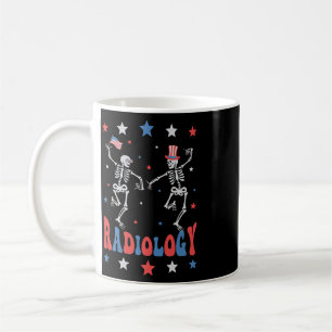 Caneca De Café Esqueleto Dançante Técnico de Radiologia Patriótic