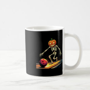 Caneca De Café Esqueleto de Abóbora de Boliche Halloween Sinistro