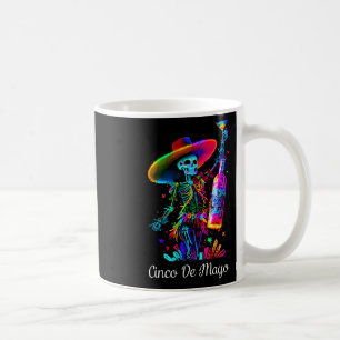 Caneca De Café Esqueleto De Cinco De Mayo Crânio De Açúcar Colori