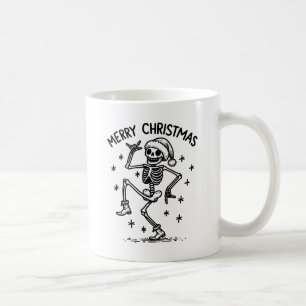 Caneca De Café Esqueleto de dança de Natal Feliz