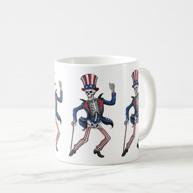 Caneca De Café Esqueleto de dança engraçado (Frente Esquerda)