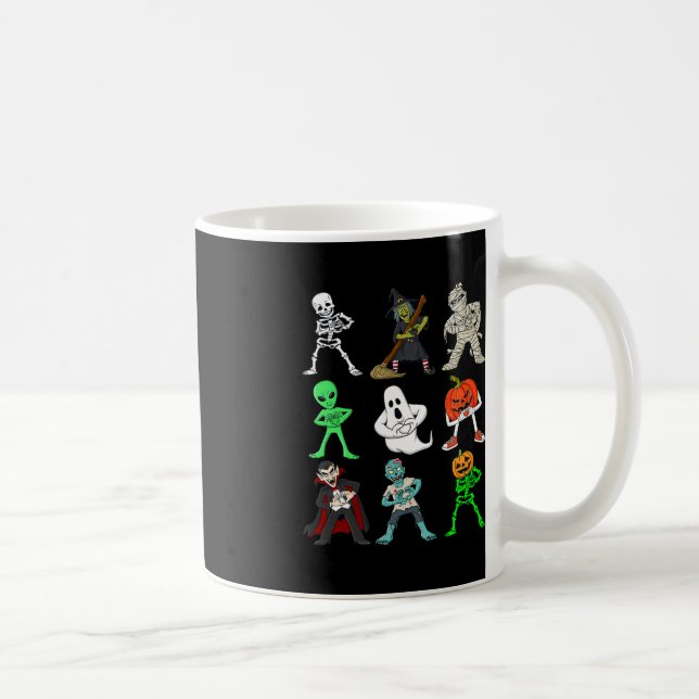 Caneca De Café Esqueleto De Dança Halloween Keke E Monstros (Direita)