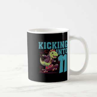 Caneca De Café Esqueleto de dinossauro T-rex de skatista de 11 an