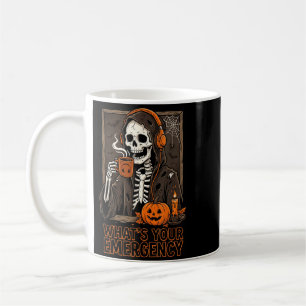 Caneca De Café Esqueleto de emergência de Halloween 911 despachan