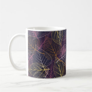 Caneca De Café Esqueleto de folha sem soldadura, fundo com coluna