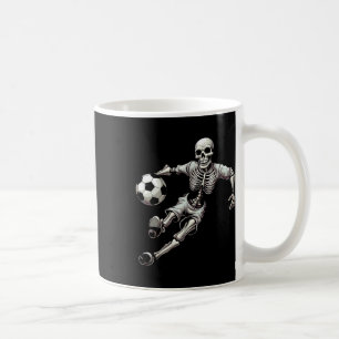 Caneca De Café Esqueleto de futebol jogando futebol Halloween Crâ
