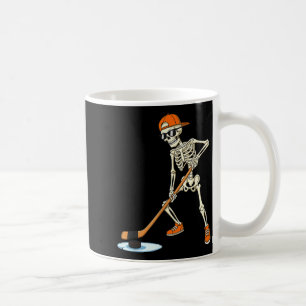 Caneca De Café Esqueleto de Halloween de hóquei engraçado para me