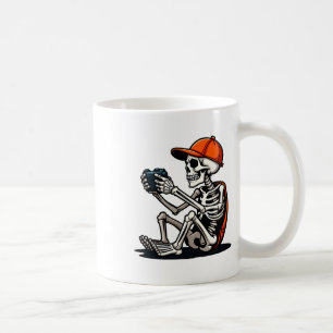 Caneca De Café Esqueleto de Halloween Jogador de Vídeo Games 1