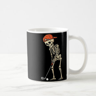 Caneca De Café Esqueleto de Halloween Jogando Golfe Garotos Diver