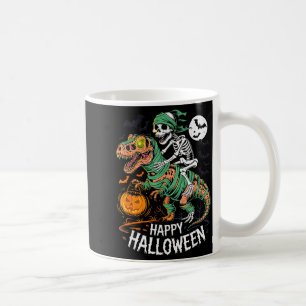 Caneca De Café Esqueleto de Halloween montando Múmia T Rex Dinoss