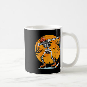 Caneca De Café Esqueleto de hóquei no gelo no Halloween, meninos 