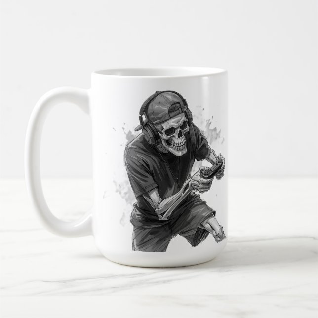 Caneca De Café Esqueleto de Jogador  (Esquerda)