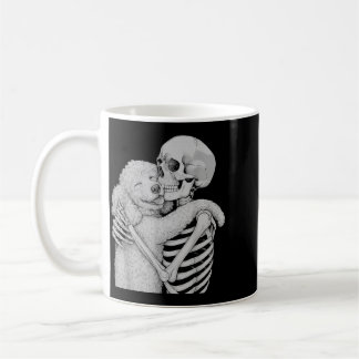 Caneca De Café Esqueleto de Poodle Abraço Amante de Cachorro no H