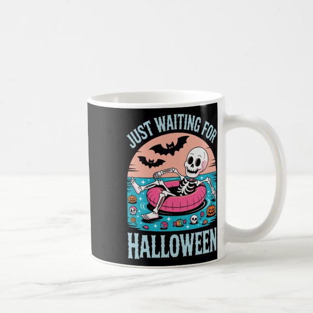 Caneca De Café Esqueleto de Verão assustador, só esperando crianç (Direita)