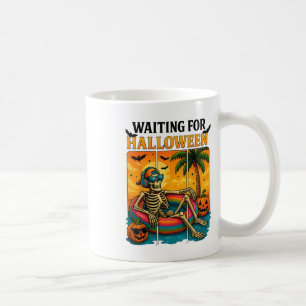 Caneca De Café Esqueleto de Verão assustador só esperando pelo Ha