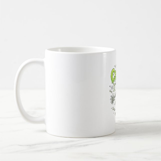 Caneca De Café Esqueleto de verdade Aranha de Halloween Ossos Tei (Esquerda)