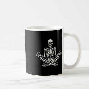 Caneca De Café Esqueleto de Yoga Engraçado Meditação Esqueleto de