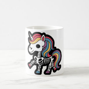 Caneca De Café Esqueleto Divertido de Unicórnio Amantes do Hallow