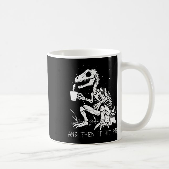 Caneca De Café Esqueleto Divertido Dinossauro Gótico de Costume M (Direita)