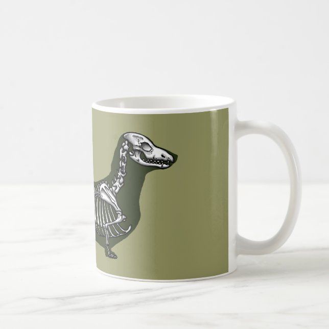Caneca De Café esqueleto do dachshund (Direita)