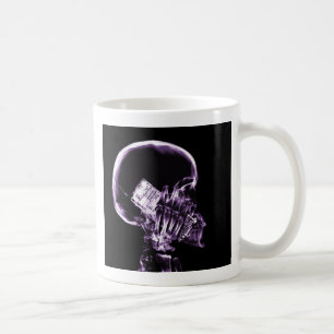 CANECA DE CAFÉ ESQUELETO DO RAIO X NO TELEFONE - ROXO