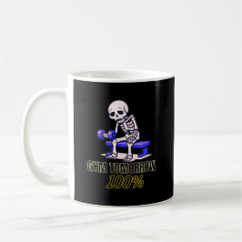 Caneca De Café Esqueleto Engraçado Academia Cartoon com Academia