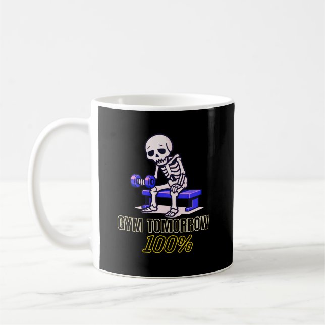Caneca De Café Esqueleto Engraçado Academia Cartoon com Academia  (Esquerda)