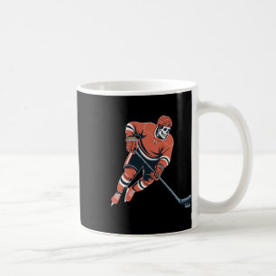 Caneca De Café Esqueleto Engraçado de Hóquei no Gelo no Halloween