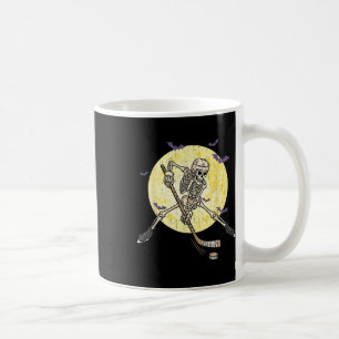Caneca De Café Esqueleto Engraçado Jogando Hóquei Engraçado Dia d