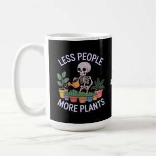 Caneca De Café Esqueleto Engraçado Mais Plantas Menos Pessoas Hal