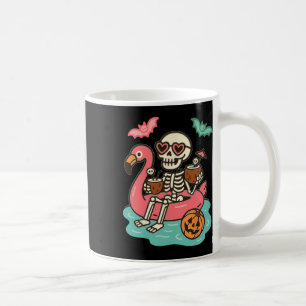 Caneca De Café Esqueleto Engraçado Que Flutua Em Flamingo Cut