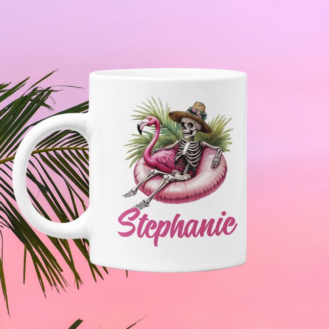 Caneca De Café Esqueleto Flutuante do Verãoween (Criador carregado)