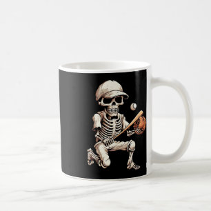 Caneca De Café Esqueleto Jogando Baseball Halloween Skull Lover