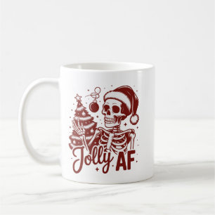 Caneca De Café Esqueleto Jolly Af Sarcástico Natal Snarque Engraç
