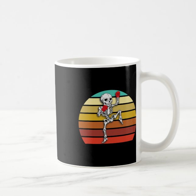 Caneca De Café Esqueleto Muay Thai Halloween Kickboxing Mma (Direita)