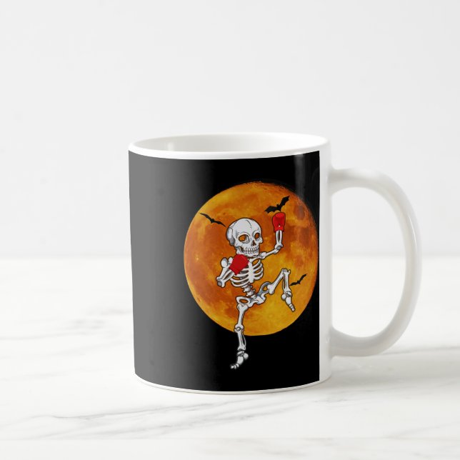 Caneca De Café Esqueleto Muay Thai Halloween Kickboxing Mma  (Direita)