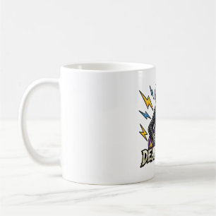 Caneca De Café Esqueleto Rocker Morto Guitarrra Arte de Halloween