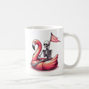 Caneca De Café Esqueleto Sarcástico em Flamingo - Fique Salgado